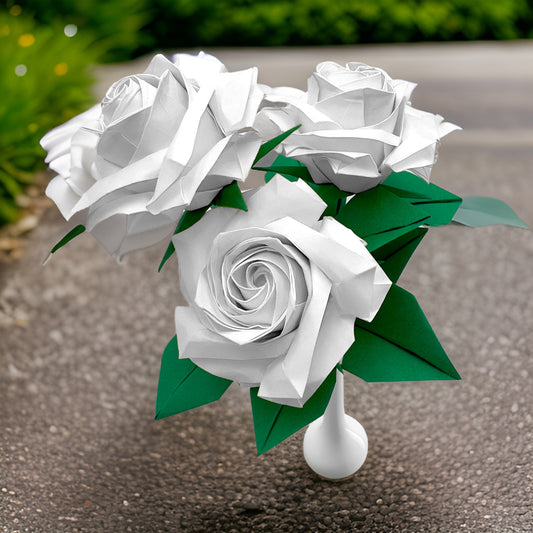 3 White Rose Bouquet