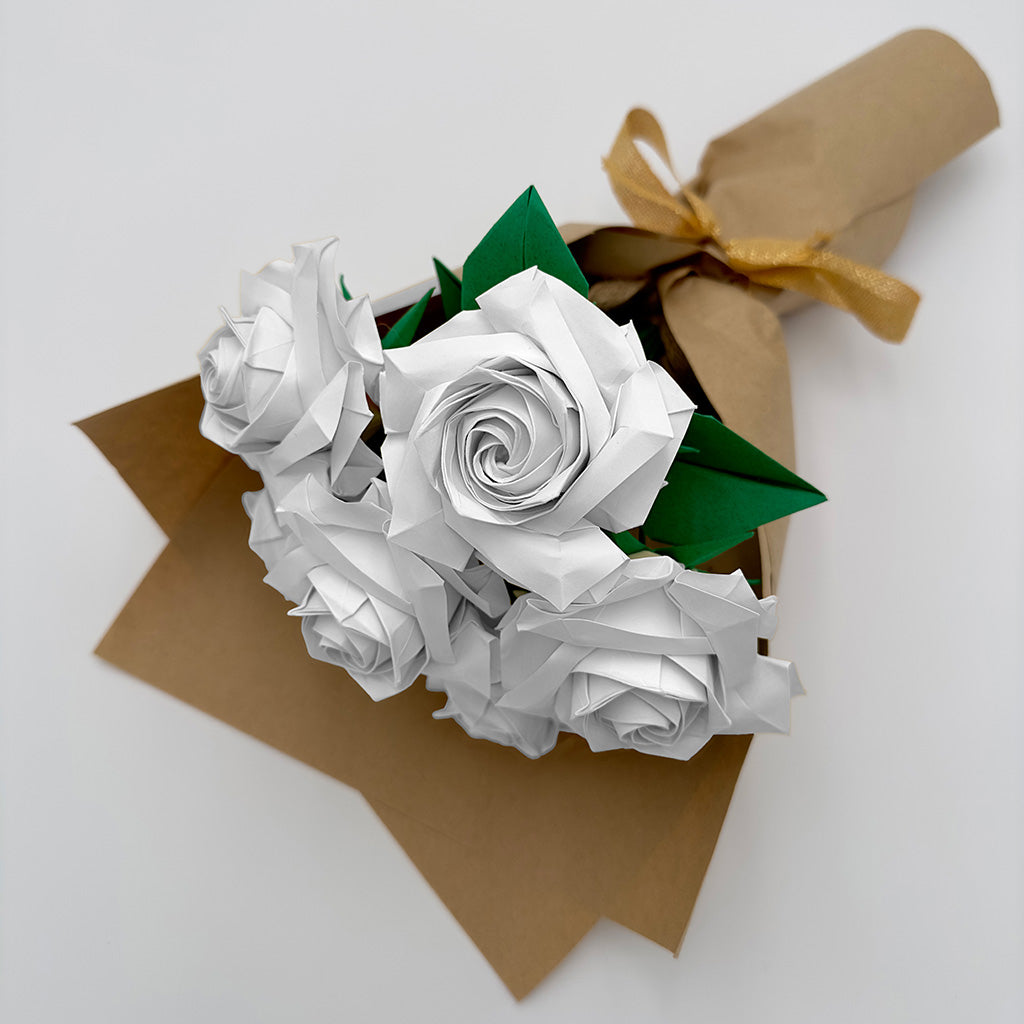 6 White Rose Bouquet